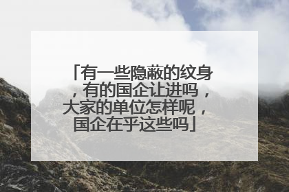 有一些隐蔽的纹身,有的国企让进吗,大家的单位怎样呢,国企在乎这些吗