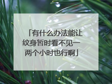 有什么办法能让纹身暂时看不见一两个小时也行啊