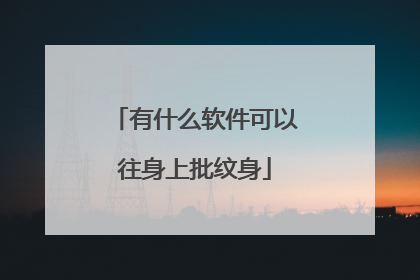 有什么软件可以往身上批纹身