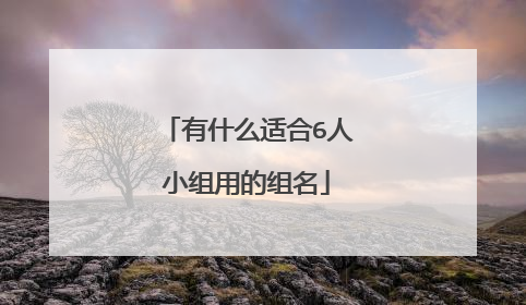 有什么适合6人小组用的组名