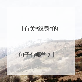 有关“纹身”的句子有哪些？