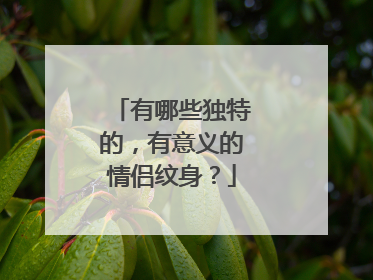 有哪些独特的，有意义的情侣纹身？