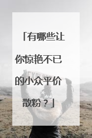 有哪些让你惊艳不已的小众平价散粉？