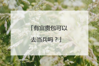 有富贵包可以去当兵吗？
