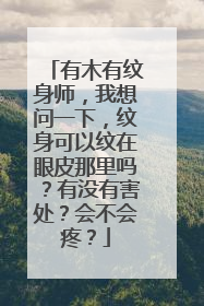 有木有纹身师，我想问一下，纹身可以纹在眼皮那里吗？有没有害处？会不会疼？