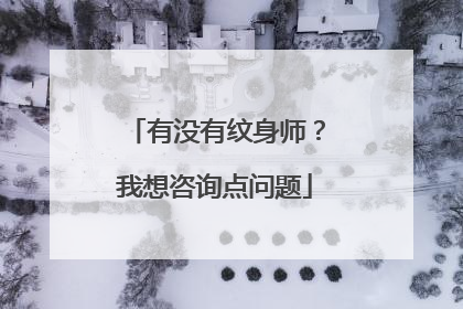 有没有纹身师？我想咨询点问题