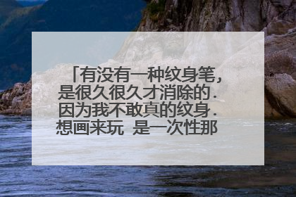 有没有一种纹身笔,是很久很久才消除的.因为我不敢真的纹身.想画来玩 是一次性那种 很久才消的.