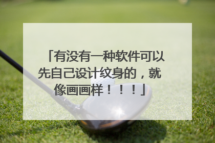 有没有一种软件可以先自己设计纹身的，就像画画样！！！