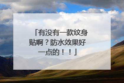 有没有一款纹身贴啊?防水效果好一点的!!