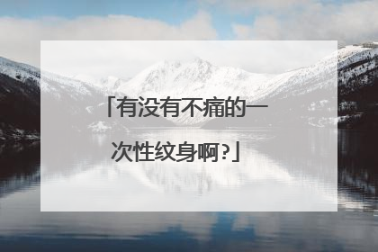 有没有不痛的一次性纹身啊?