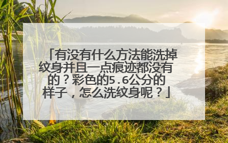 有没有什么方法能洗掉纹身并且一点痕迹都没有的？彩色的5.6公分的样子，怎么洗纹身呢？