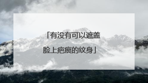 有没有可以遮盖脸上疤痕的纹身