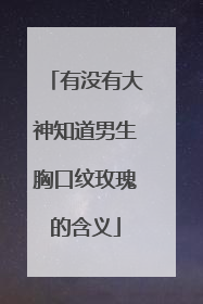 有没有大神知道男生胸口纹玫瑰的含义