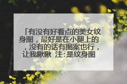 有没有好看点的美女纹身图，最好是在小腿上的，没有的话有图案也行，让我瞅瞅 注:是纹身图案，不是美女