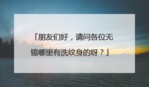 朋友们好，请问各位无锡哪里有洗纹身的呀？