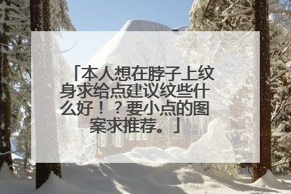 本人想在脖子上纹身求给点建议纹些什么好！？要小点的图案求推荐。