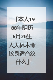 本人1988年阴历6月20生人大林木命纹身适合纹什么