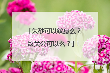 朱砂可以纹身么？纹关公可以么？
