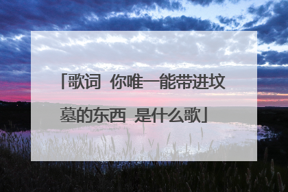 歌词 你唯一能带进坟墓的东西 是什么歌