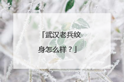 武汉老兵纹身怎么样？