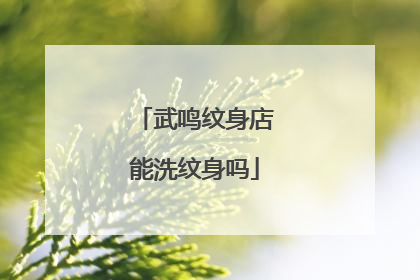 武鸣纹身店能洗纹身吗