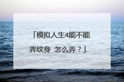 模拟人生4能不能弄纹身 怎么弄?