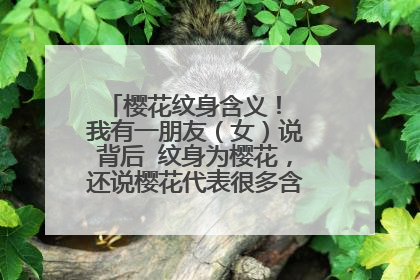 樱花纹身含义！ 我有一朋友（女）说背后 纹身为樱花，还说樱花代表很多含义，一般人不会纹樱花的！ 请教下