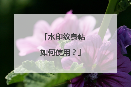 水印纹身帖如何使用?