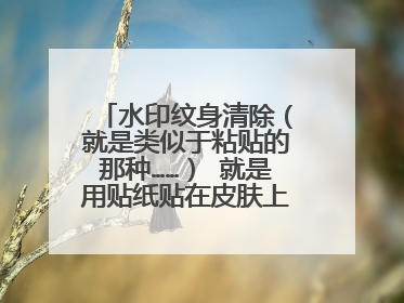 水印纹身清除（就是类似于粘贴的那种……） 就是用贴纸贴在皮肤上，再拿水冲洗，就把花纹引导皮肤上的那种