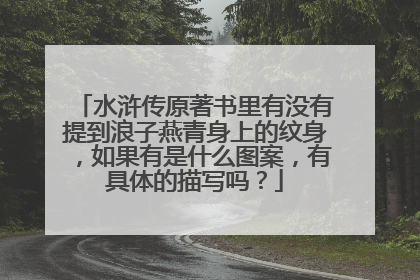水浒传原著书里有没有提到浪子燕青身上的纹身，如果有是什么图案，有具体的描写吗？