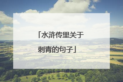 水浒传里关于刺青的句子