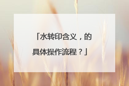 水转印含义，的具体操作流程？