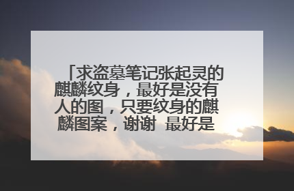 求盗墓笔记张起灵的麒麟纹身，最好是没有人的图，只要纹身的麒麟图案，谢谢 最好是下图这个的全图