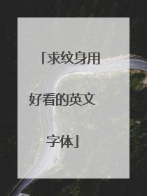 求纹身用好看的英文字体
