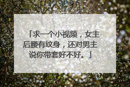 求一个小视频，女主后腰有纹身，还对男主说你带套好不好。