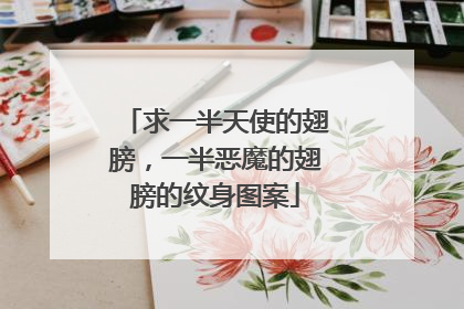 求一半天使的翅膀，一半恶魔的翅膀的纹身图案