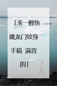 求一鲤鱼跳龙门纹身手稿 满背的