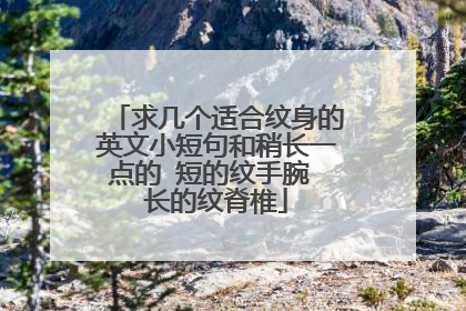 求几个适合纹身的英文小短句和稍长一点的 短的纹手腕 长的纹脊椎