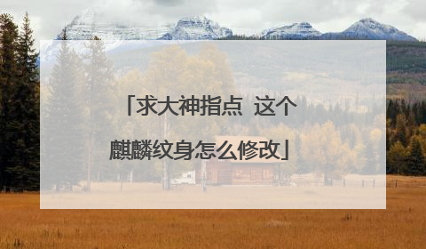 求大神指点 这个麒麟纹身怎么修改