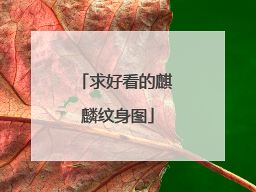 求好看的麒麟纹身图