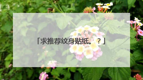 求推荐纹身贴纸。？