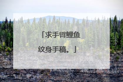 求手臂鲤鱼纹身手稿。