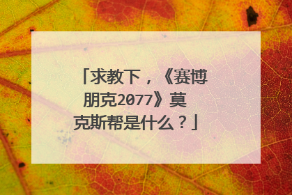 求教下，《赛博朋克2077》莫克斯帮是什么？