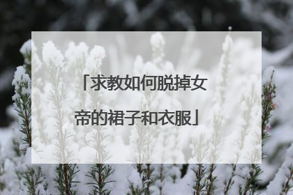 求教如何脱掉女帝的裙子和衣服