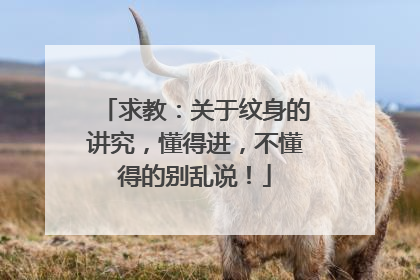 求教：关于纹身的讲究，懂得进，不懂得的别乱说！