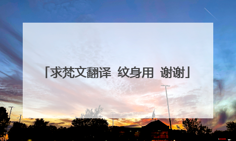 求梵文翻译 纹身用 谢谢