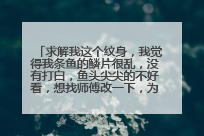 求解我这个纹身，我觉得我条鱼的鳞片很乱，没有打白，鱼头尖尖的不好看，想找师傅改一下，为什么广州纹身