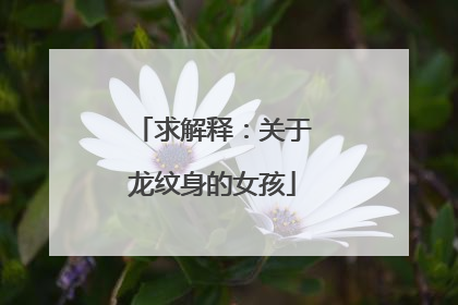 求解释：关于龙纹身的女孩