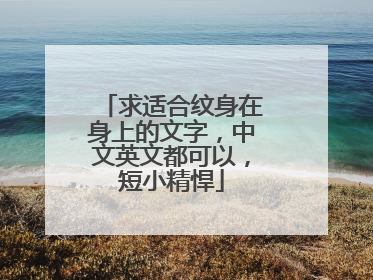 求适合纹身在身上的文字,中文英文都可以,短小精悍