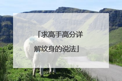 求高手高分详解纹身的说法